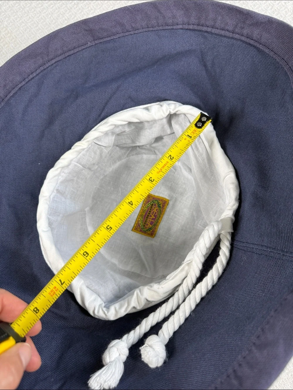 Scala dark navy blue canvas sun hat